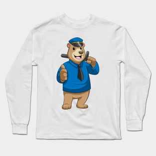 Bear as Police officer with Police hat Long Sleeve T-Shirt